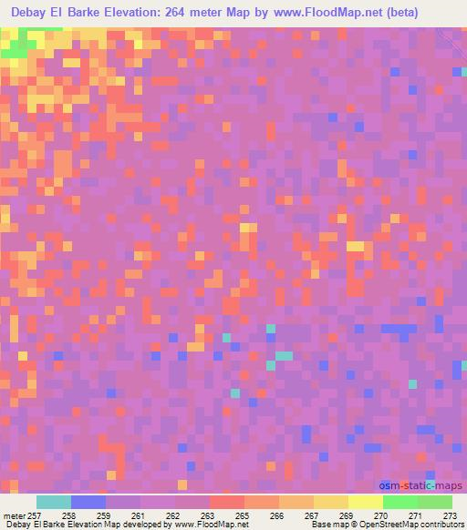 Debay El Barke,Mauritania Elevation Map
