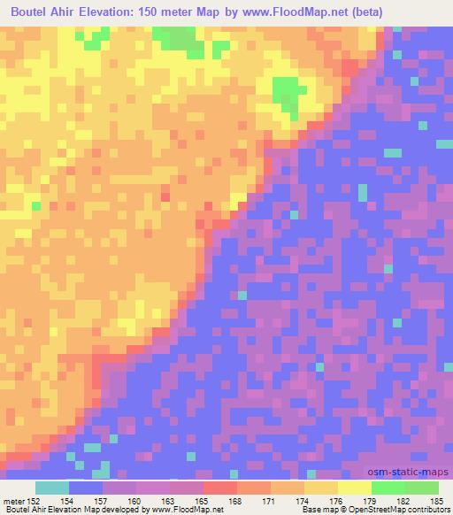 Boutel Ahir,Mauritania Elevation Map