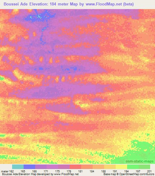 Boussei Ade,Mauritania Elevation Map