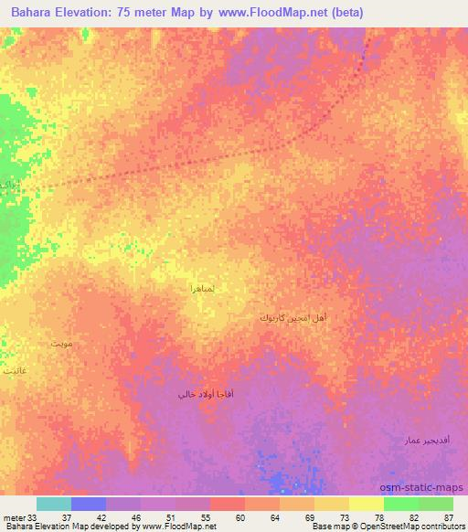 Bahara,Mauritania Elevation Map