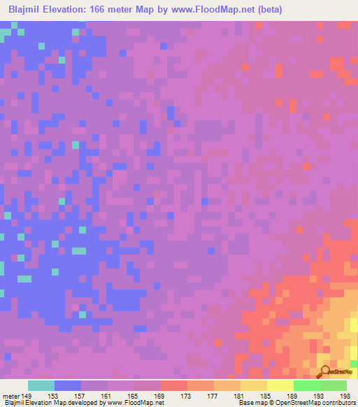 Blajmil,Mauritania Elevation Map