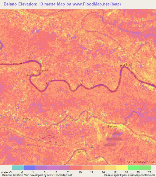 Belano,Mauritania Elevation Map