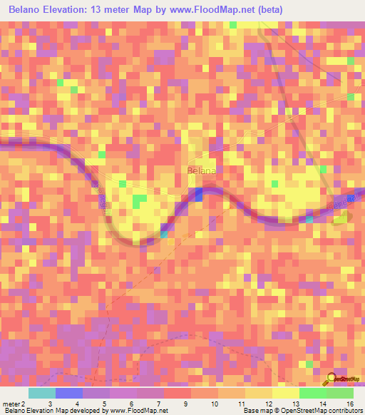 Belano,Mauritania Elevation Map