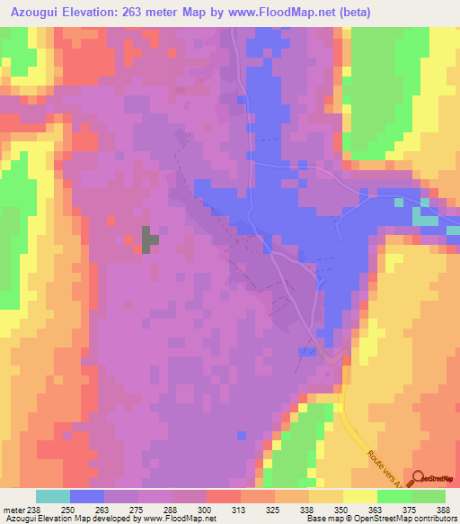 Azougui,Mauritania Elevation Map