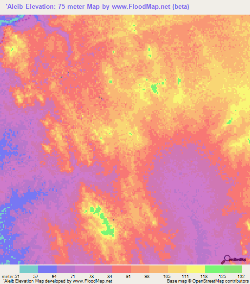 'Aleib,Mauritania Elevation Map