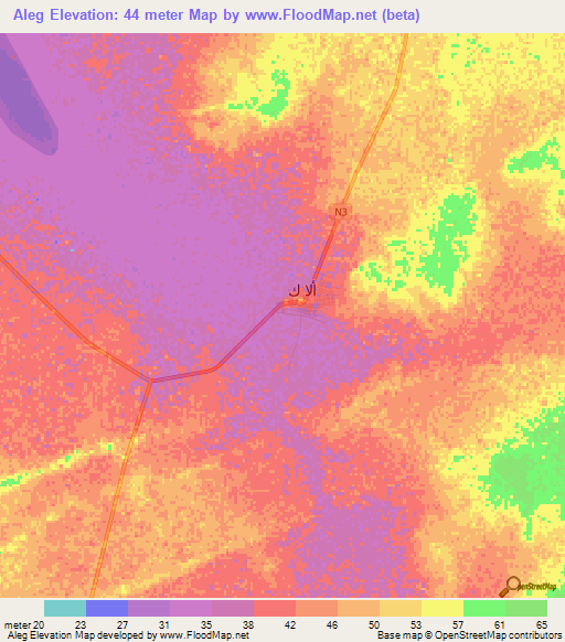 Aleg,Mauritania Elevation Map