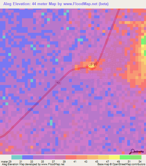 Aleg,Mauritania Elevation Map