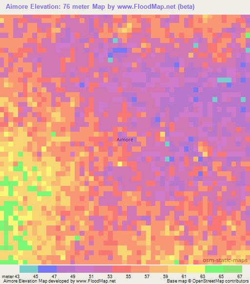 Aimore,Mauritania Elevation Map