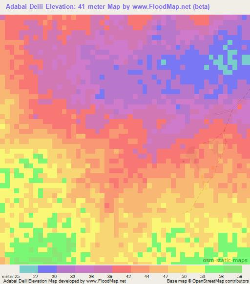 Adabai Deili,Mauritania Elevation Map