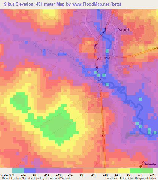 Sibut,Central African Republic Elevation Map