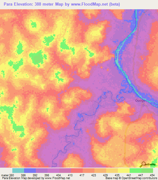 Para,Central African Republic Elevation Map