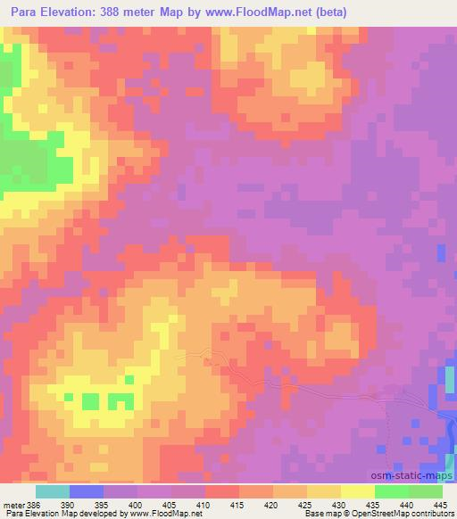Para,Central African Republic Elevation Map
