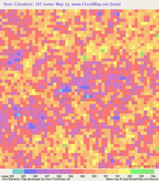 Kolo,Central African Republic Elevation Map