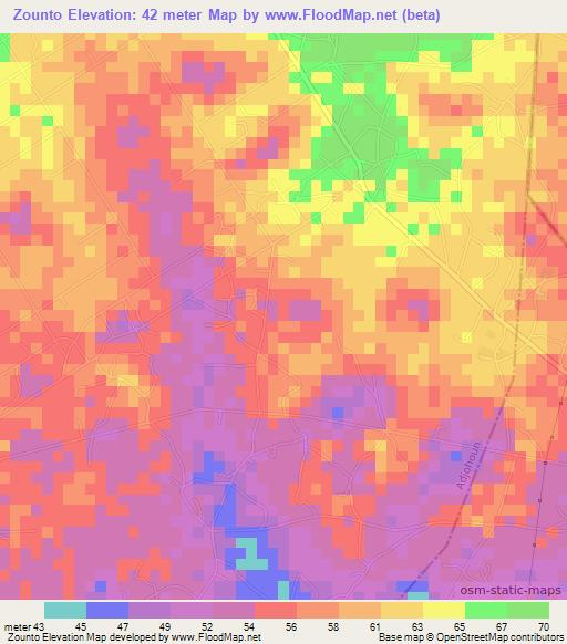 Zounto,Benin Elevation Map