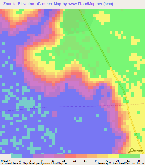 Zounke,Benin Elevation Map