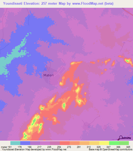 Youndisseti,Benin Elevation Map