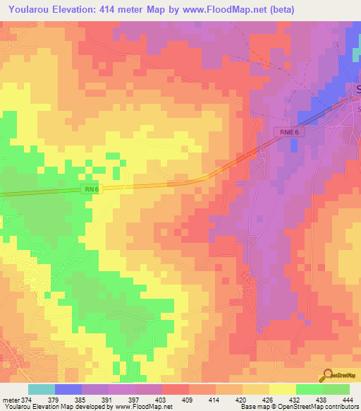 Yoularou,Benin Elevation Map