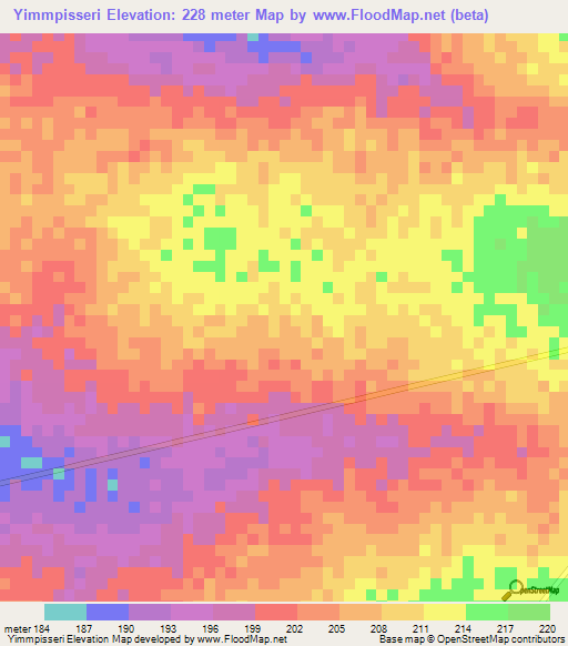Yimmpisseri,Benin Elevation Map