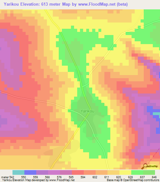 Yarikou,Benin Elevation Map