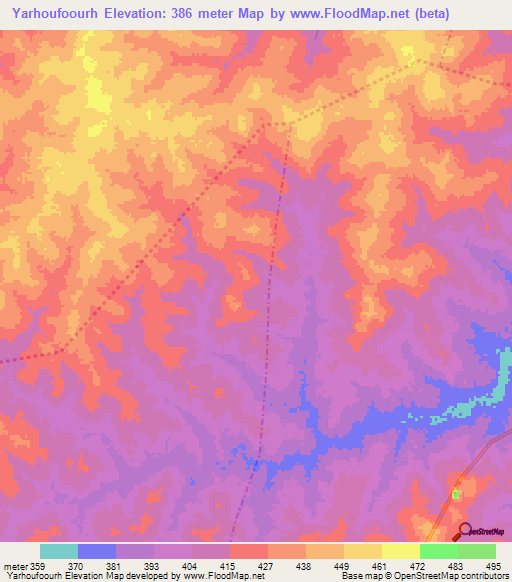 Yarhoufoourh,Benin Elevation Map