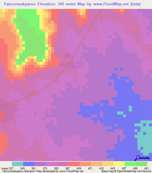 Yamoussakparou,Benin Elevation Map