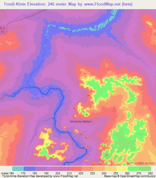 Tondi-Kinte,Benin Elevation Map