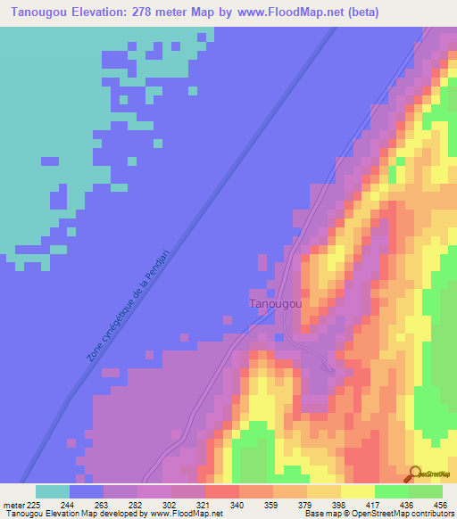 Tanougou,Benin Elevation Map