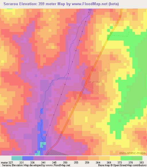 Serarou,Benin Elevation Map