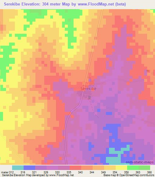 Serekibe,Benin Elevation Map