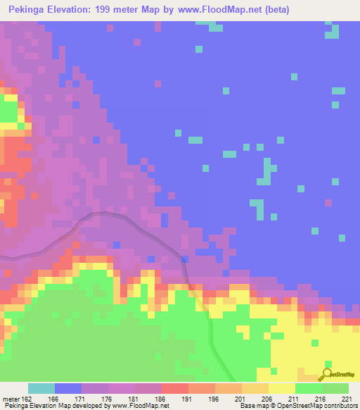 Pekinga,Benin Elevation Map