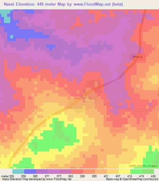 Nassi,Benin Elevation Map