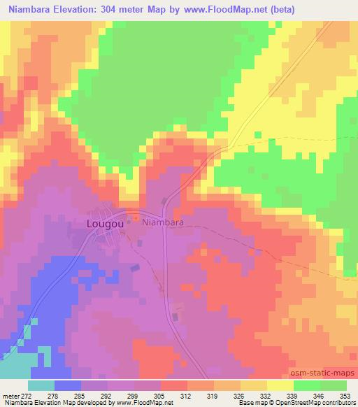Niambara,Benin Elevation Map