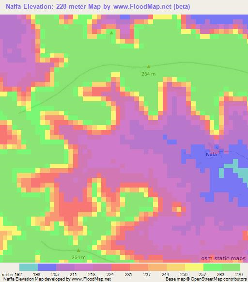 Naffa,Benin Elevation Map