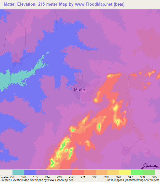 Materi,Benin Elevation Map