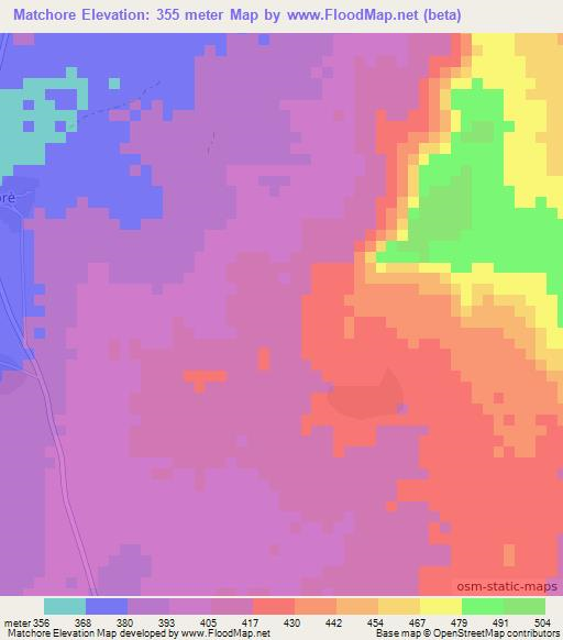 Matchore,Benin Elevation Map