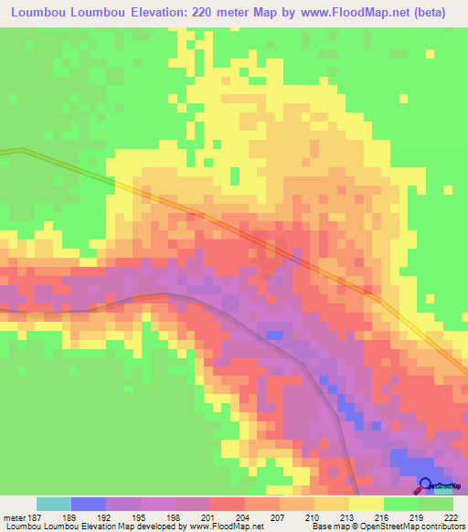 Loumbou Loumbou,Benin Elevation Map