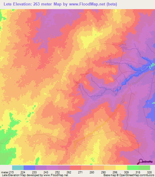 Lete,Benin Elevation Map