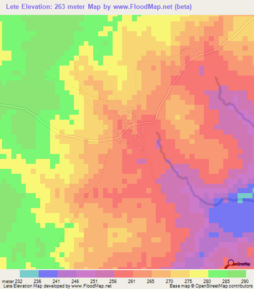 Lete,Benin Elevation Map