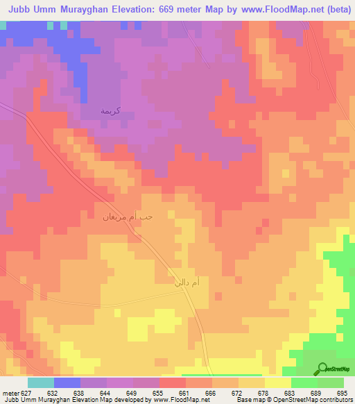Jubb Umm Murayghan,Syria Elevation Map