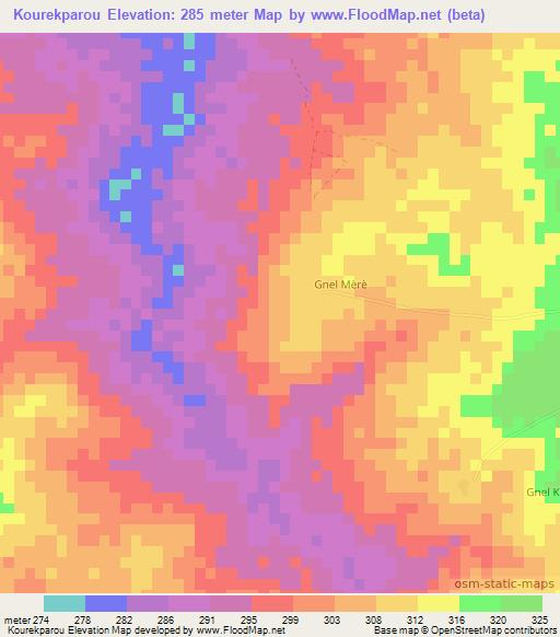 Kourekparou,Benin Elevation Map