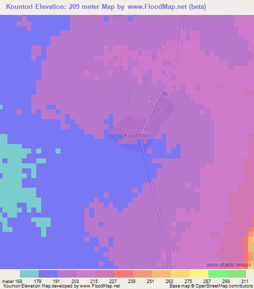 Kountori,Benin Elevation Map