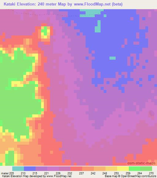 Kataki,Benin Elevation Map