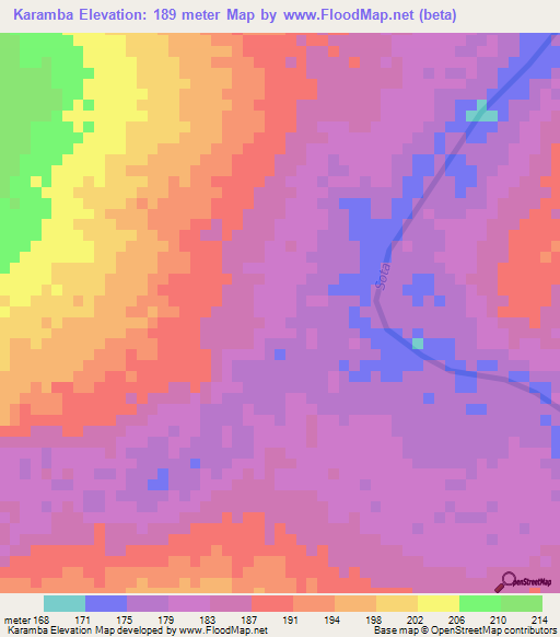 Karamba,Benin Elevation Map