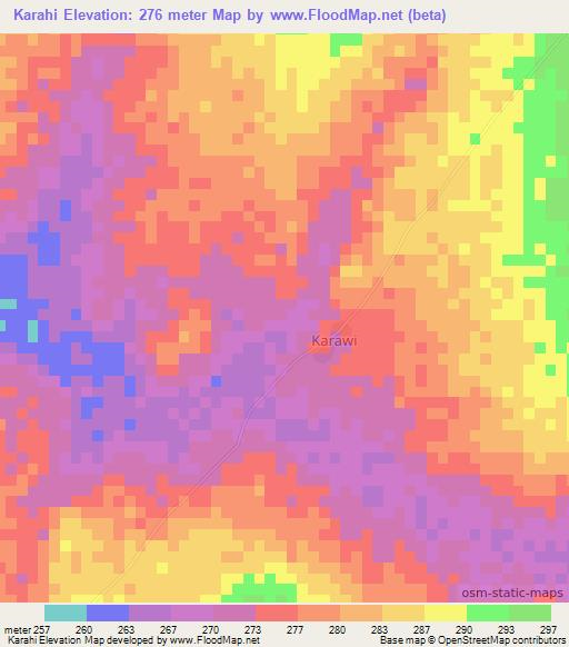 Karahi,Benin Elevation Map