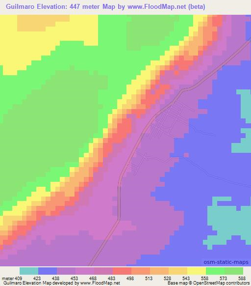 Guilmaro,Benin Elevation Map