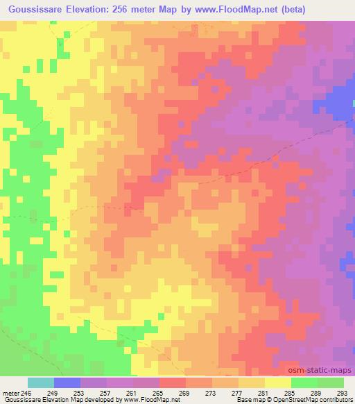 Goussissare,Benin Elevation Map