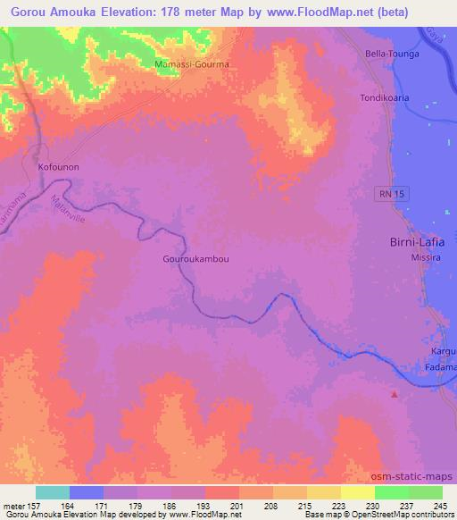 Gorou Amouka,Benin Elevation Map