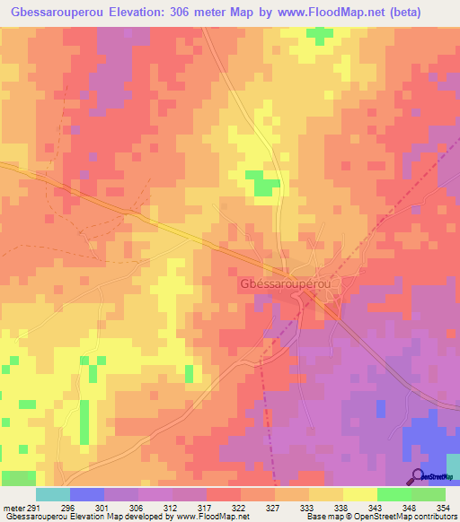 Gbessarouperou,Benin Elevation Map