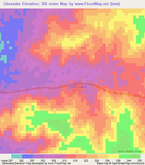 Gbessaka,Benin Elevation Map