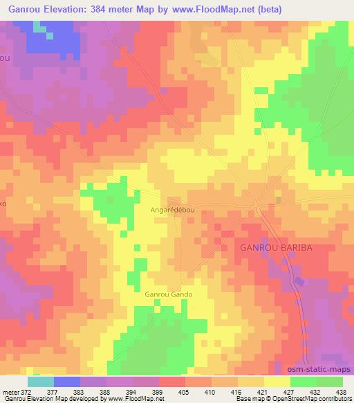 Ganrou,Benin Elevation Map